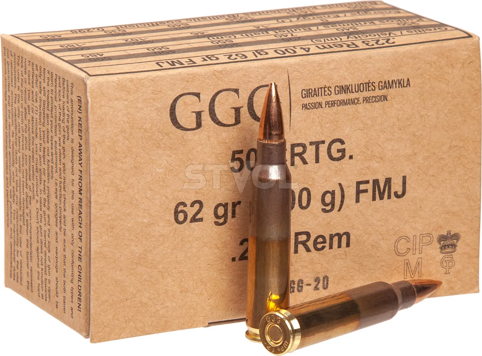Патрон GGG k.223REM 62gr(4.02g) FMJ — фото 1