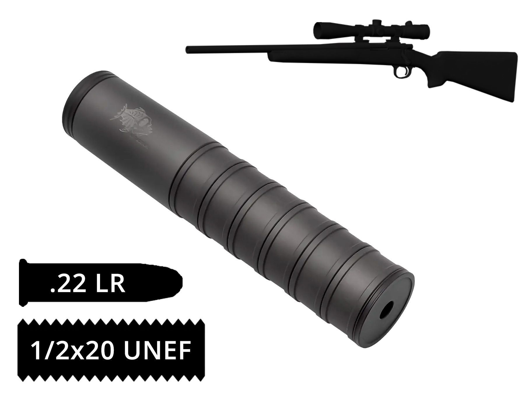 Глушник 2в1 AFTactical S44, 22LR,1\2*20