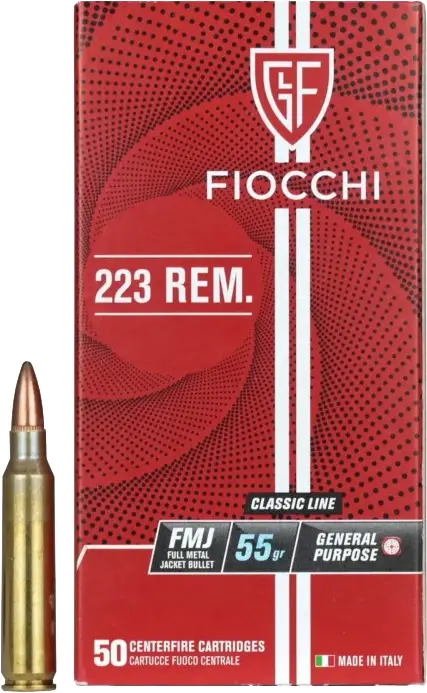 Патрон Fiocchi .223Rem FMJ 55gr(3.6g) — фото 1