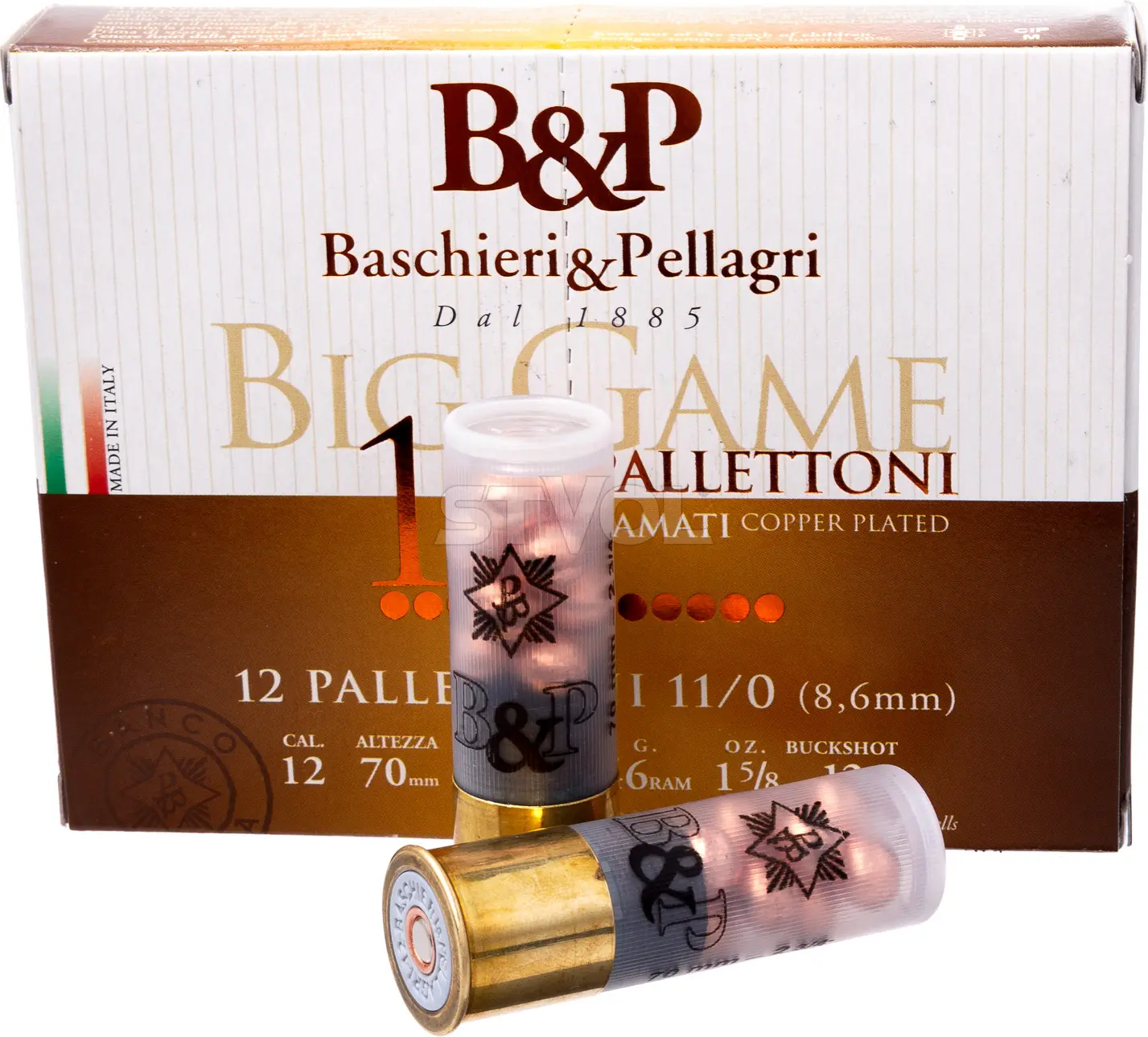 Картеч B&P BIG GAME PALLETTONI\BUCKSHOT(12P) к.12 №11\0 46 г — фото 1