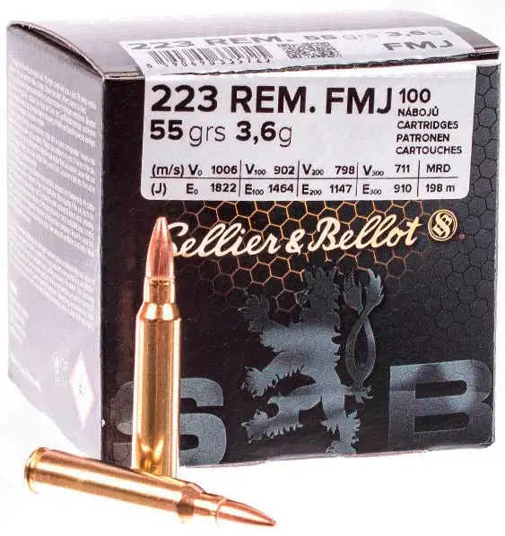 Патрон S&B .223REM FMJ 55gr(3.56g) — фото 1